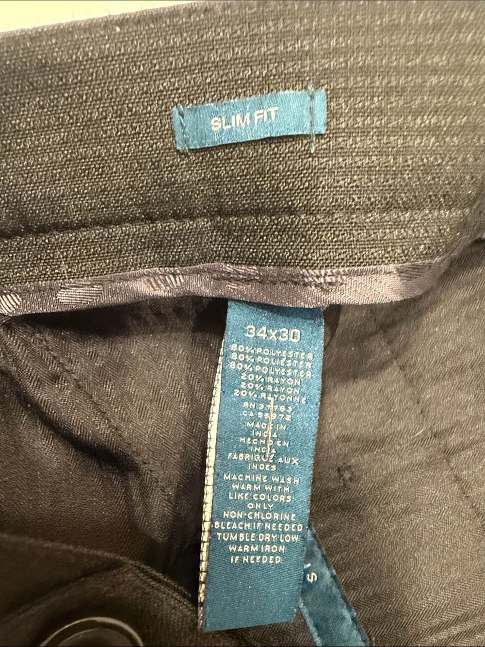 Perry Ellis Men's Black Pinstripe Dress Pants